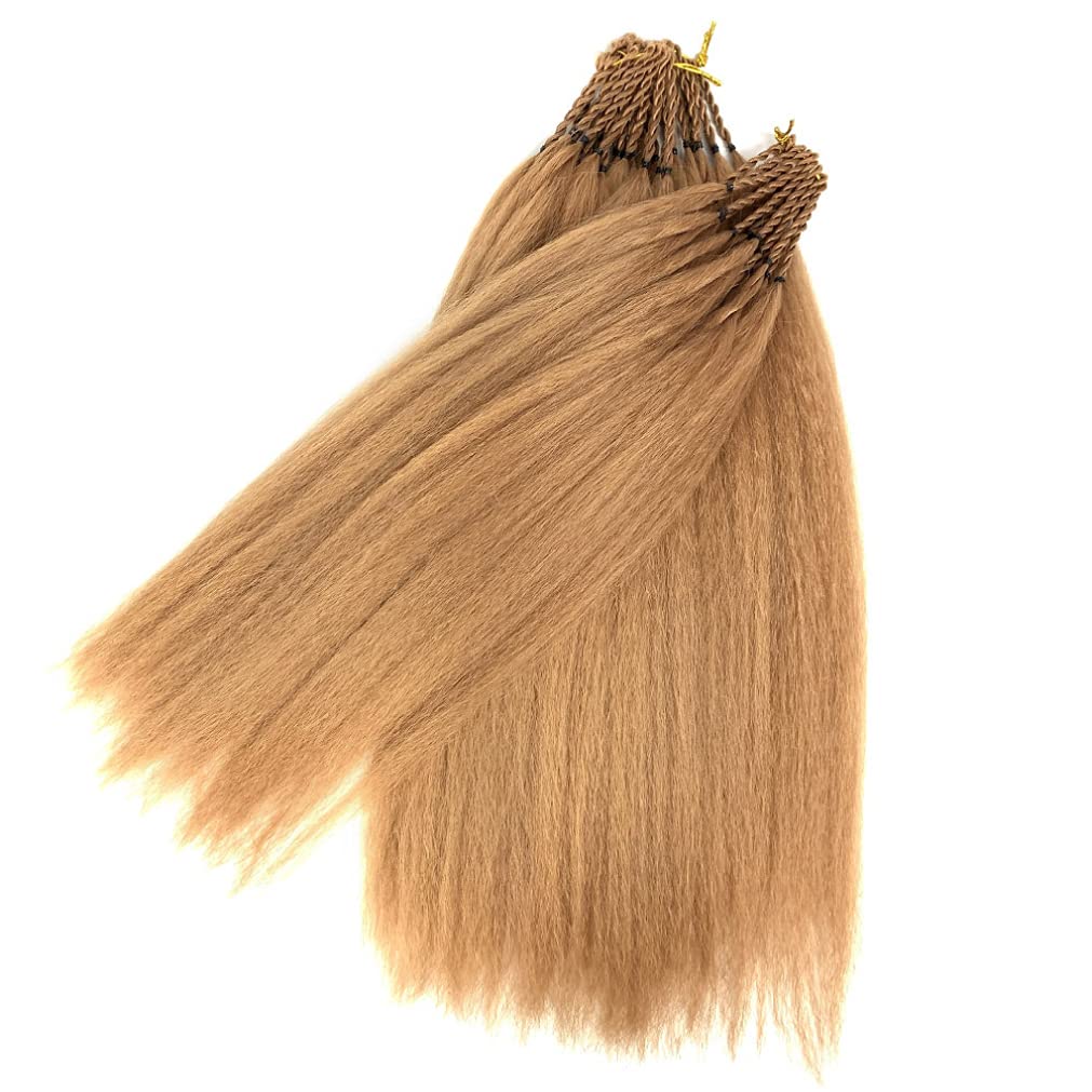 Allyreetress Synthetic Kinky Straight Crochet Braid Hair with Adjustable Pre-looped Yaki straight Crochet Braiding Hair Extension  6 Packs 20 Inches 96 Roots (27#)